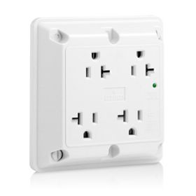 Leviton 5490-W Surge Protector Four-In-1 Receptacle, 20 Amp, 125 Volt, 5-20R NEMA, White