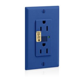 Leviton 7280-B Surge Protector Receptacle, 15 Amp, 125 Volt, 5-15R NEMA, Blue