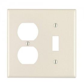 Leviton 78005 Combination Wallplate, Standard Size, Gang 2, Light Almond