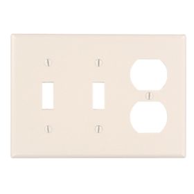 Leviton 78021 Combination Wallplate, Standard Size, Gang 3, Light Almond