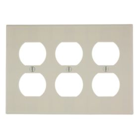 Leviton 78030 Receptacle Wallplate, Standard Size, Gang 3, Light Almond