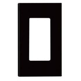 Leviton 80301-SE Decora Wallplate, Screwless, Standard Size, Gang 1, Black