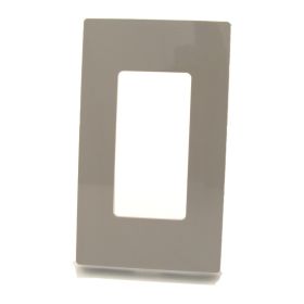 Leviton 80301-SGY Decora Wallplate, Screwless, Standard Size, Gang 1, Gray