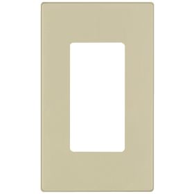 Leviton 80301-SI Decora Wallplate, Screwless, Standard Size, Gang 1, Ivory