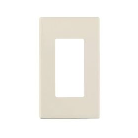 Leviton 80301-ST Decora Wallplate, Screwless, Standard Size, Gang 1, Light Almond