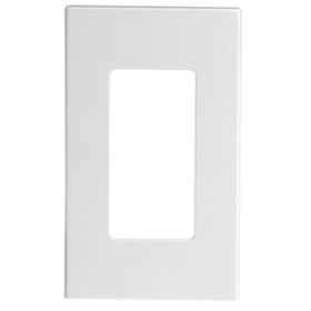 Leviton 80301-SW Decora Wallplate, Screwless, Standard Size, Gang 1, White