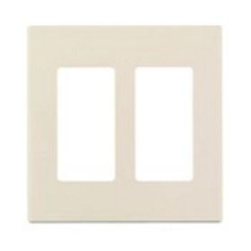 Leviton 80309-ST Decora Wallplate, Screwless, Standard Size, Gang 2, Light Almond