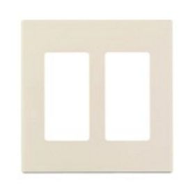 Leviton 80309-ST Decora Wallplate, Screwless, Standard Size, Gang 2, Light Almond