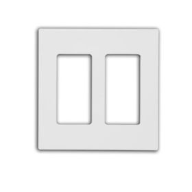 Leviton 80309-SW Decora Wallplate, Screwless, Standard Size, Gang 2, White