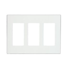 Leviton 80311-SI Decora Wallplate, Screwless, Standard Size, Gang 3, Ivory