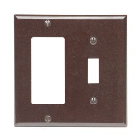 Leviton 80405 Combination Wallplate, Standard Size, Gang 2, Brown