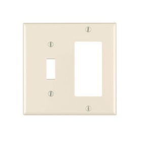 Leviton 80405-T Combination Wallplate, Standard Size, Gang 2, Light Almond