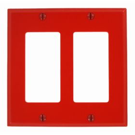 Leviton 80409-NR Decora Wallplate, Standard Size, Gang 2, Red