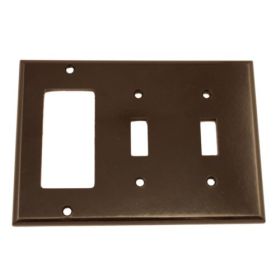 Leviton 80421 Combination Wallplate, Standard Size, Gang 3, Brown