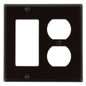 Leviton 80455 Combination Wallplate, Standard Size, Gang 2, Brown