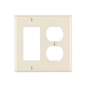 Leviton 80455-T Combination Wallplate, Standard Size, Gang 2, Light Almond
