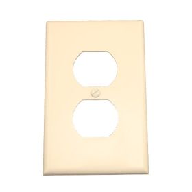 Leviton 80503-T Receptacle Wallplate, Midway Size, Gang 1, Light Almond