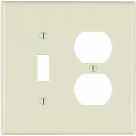 Leviton 80505-T Combination Wallplate, Midway Size, Gang 2, Light Almond