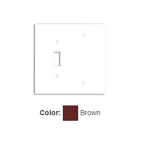 Leviton 80506 Combination Wallplate, Midway Size, Gang 2, Brown