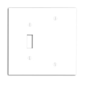 Leviton 80506-W Combination Wallplate, Midway Size, Gang 2, White