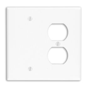 Leviton 80508-W Combination Wallplate, Midway Size, Gang 2, White