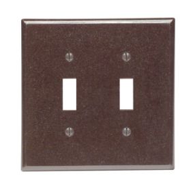 Leviton 80509 Switch Wallplate, Midway Size, Gang 2, Brown