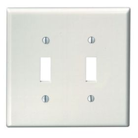 Leviton 80509-W Switch Wallplate, Midway Size, Gang 2, White