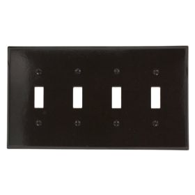 Leviton 80512 Switch Wallplate, Midway Size, Gang 4, Brown