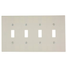 Leviton 80512-T Switch Wallplate, Midway Size, Gang 4, Light Almond