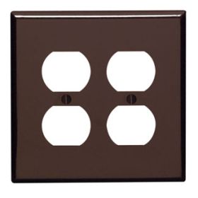 Leviton 80516 Receptacle Wallplate, Midway Size, Gang 2, Brown