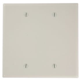 Leviton 80525-T Blank Wallplate, Midway Size, Gang 2, Light Almond