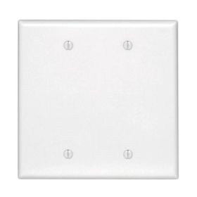 Leviton 80525-W Blank Wallplate, Midway Size, Gang 2, White