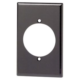 Leviton 80528-BLK Receptacle Wallplate, Midway Size, Gang 1, Black