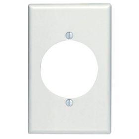 Leviton 80528-W Receptacle Wallplate, Midway Size, Gang 1, White