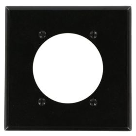 Leviton 80530-BLK Receptacle Wallplate, Standard Size, Gang 2, Black