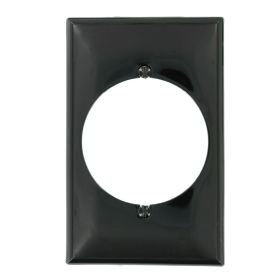 Leviton 80532-E Receptacle Wallplate, Midway Size, Gang 1, Black
