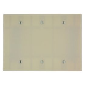 Leviton 80533-I Blank Wallplate, Midway Size, Gang 3, Ivory