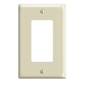 Leviton 80601-I Decora Wallplate, Midway Size, Gang 1, Ivory