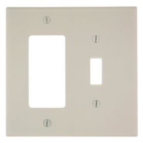 Leviton 80605-T Combination Wallplate, Midway Size, Gang 2, Light Almond