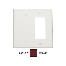 Leviton 80608 Combination Wallplate, Midway Size, Gang 2, Brown