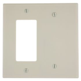 Leviton 80608-T Combination Wallplate, Midway Size, Gang 2, Light Almond