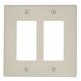 Leviton 80609-T Decora Wallplate, Midway Size, Gang 2, Light Almond