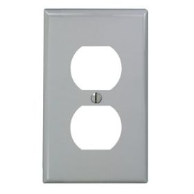 Leviton 80703-GY Receptacle Wallplate, Standard Size, Gang 1, Gray
