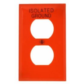 Leviton 80703-IG Receptacle Wallplate, Standard Size, Gang 1, Orange