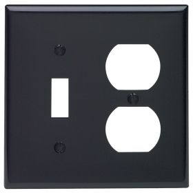 Leviton 80705-E Combination Wallplate, Standard Size, Gang 2, Black