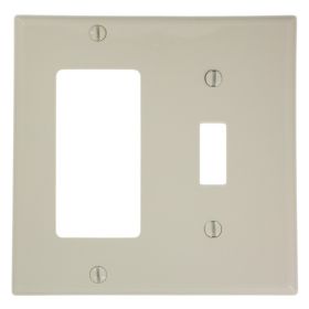 Leviton 80707-T Combination Wallplate, Standard Size, Gang 2, Light Almond