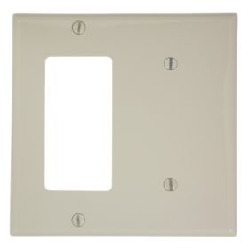 Leviton 80708-T Combination Wallplate, Standard Size, Gang 2, Light Almond
