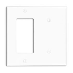 Leviton 80708-W Combination Wallplate, Standard Size, Gang 2, White