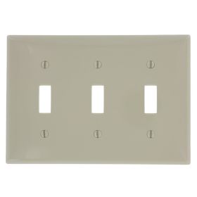 Leviton 80711-I Switch Wallplate, Standard Size, Gang 3, Ivory