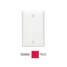 Leviton 80714-R Blank Wallplate, Standard Size, Gang 1, Red